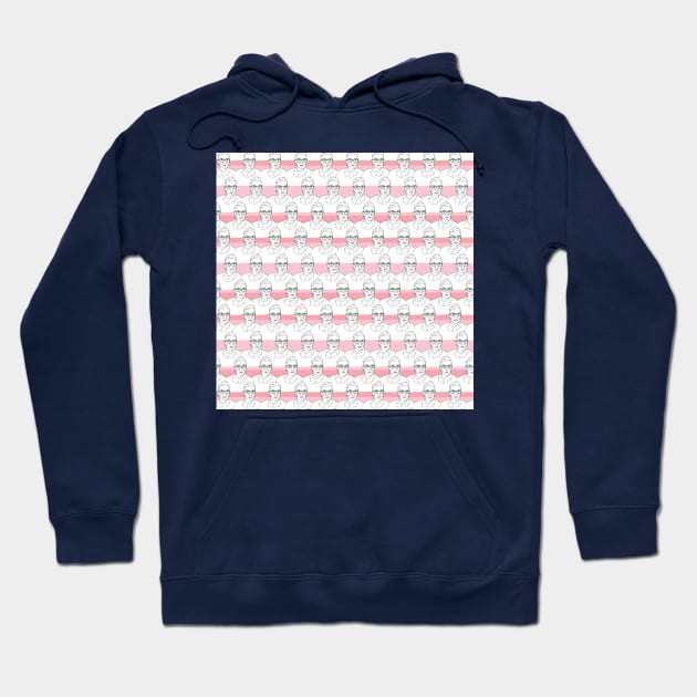 Ruth Bader Ginsburg Pink Pattern Hoodie by FemCards